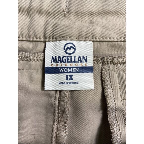 Magellan Womens Quick Dry Fish Gear Khaki Drawstring Pockets Shorts Size 1X - Picture 4 of 9